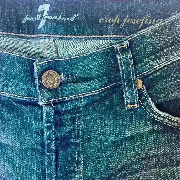 7 For All Mankind Josefina Rolled Hem Midrise Boyfriend Jeans - Picture 6 of 11